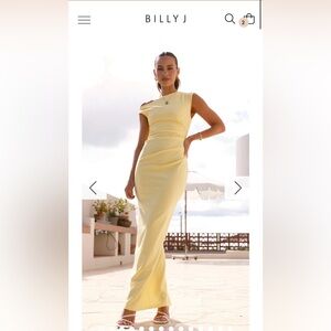 NWT BillyJ Elegant One-Shoulder Yellow Maxi Dress Size 6AU or 2/XS (US)